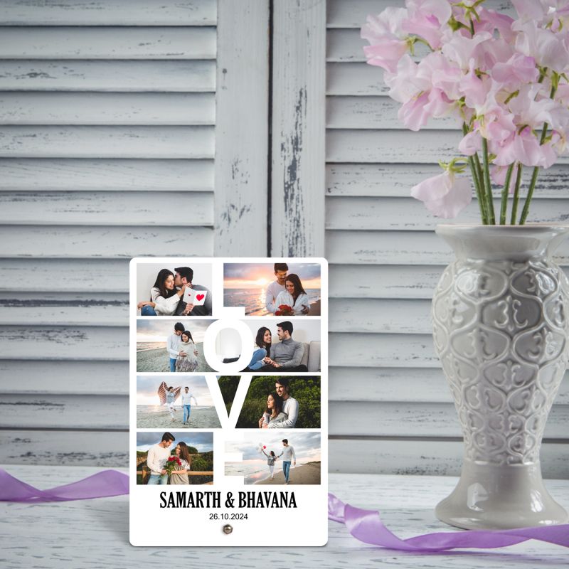 Personalized Love Photo Frame For Couples Collage Picture Frame With Name & Date Express You Love Gift For Wife Husband Birthday Gift For Girlfriend Boyfriend